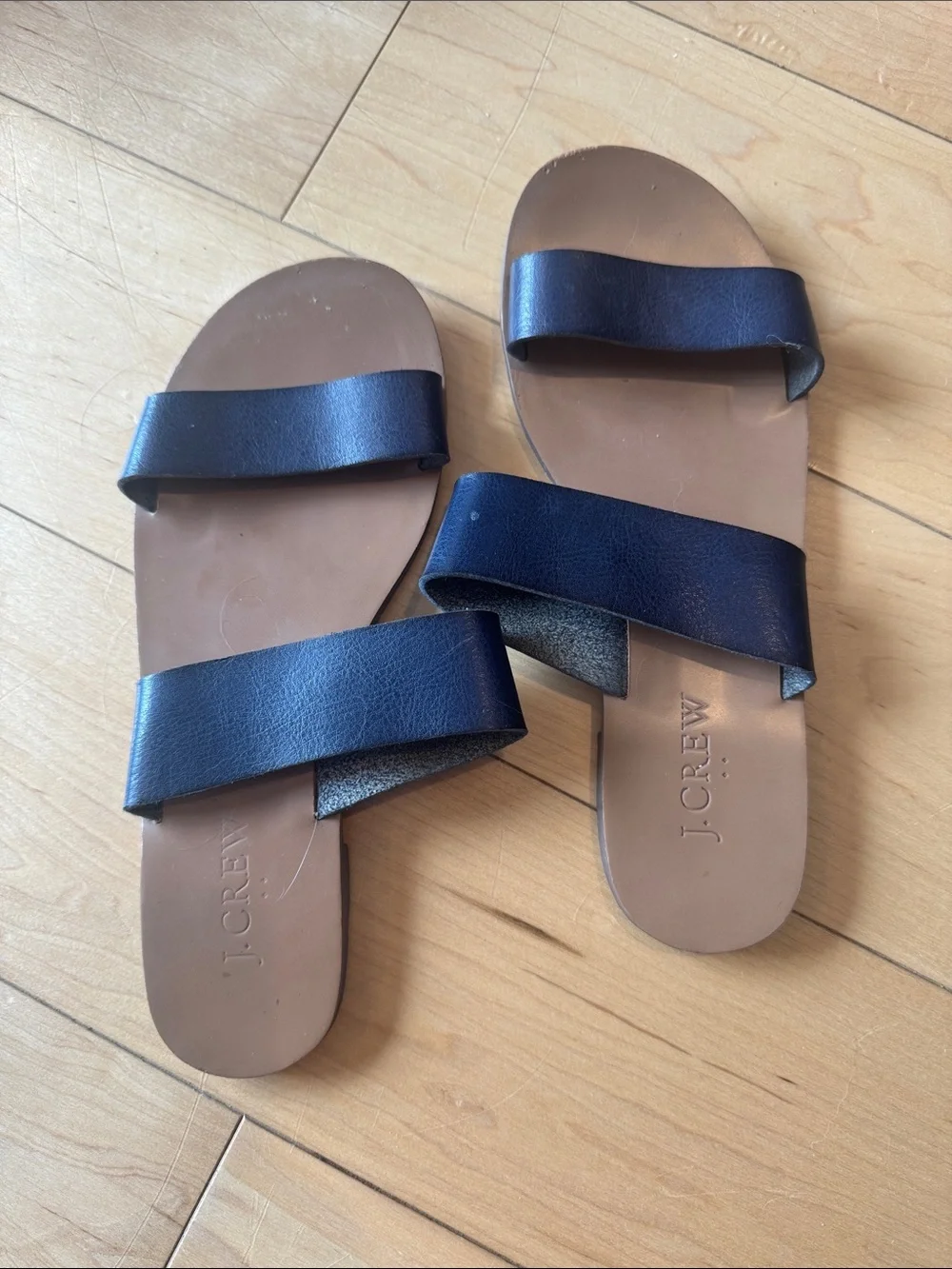 Navy J Crew Sandals